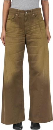 Maison Margiela Wide Leg Jeans - Dames - Loose Fit Jeans - Bruin - W30 - Katoen - Jeans