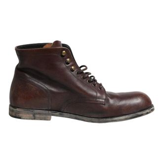 Dolce & Gabbana Lace-up Boots, male, Brown, Size: 11 US Short Boots
