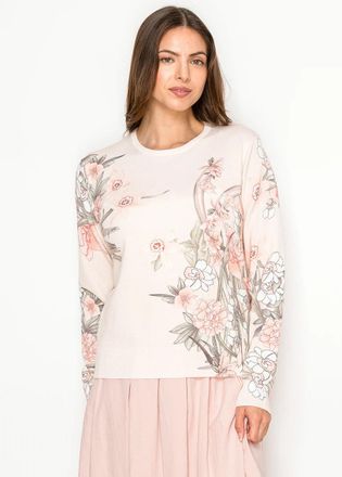 YAL New York Ivory Fine Knit Cardigan with Yellow Stripes