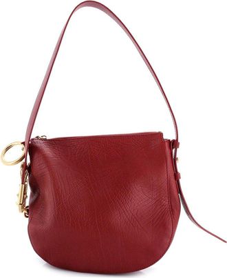Burberry Red Sheep Leather Knight Shoulder Bag Small (Authentic Pre-Loved)