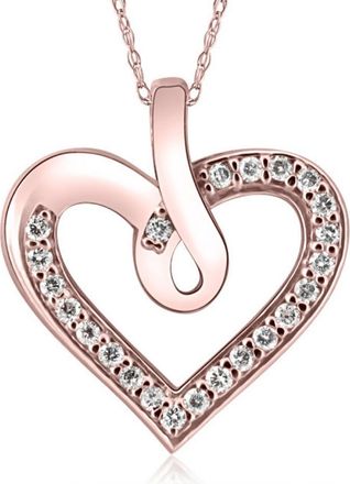 Pompeii3 1/4Ct Diamond Curve Heart Shape Pendant Necklace in White, Yellow, or Rose Gold