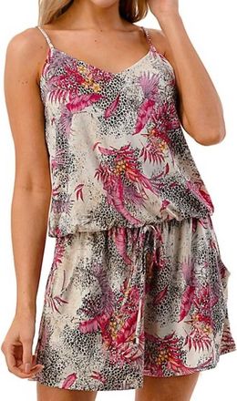 Ariella Tropic Vibes Spaghetti Strap Romper In Multi