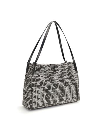 Balmain Womens Medium Tote Bag Ivoire-Noir Shoulder Ivoire/noir