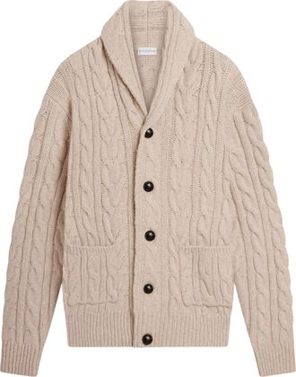 Ballantyne Perla Cable-Knit Wool Shawl Collar Cardigan