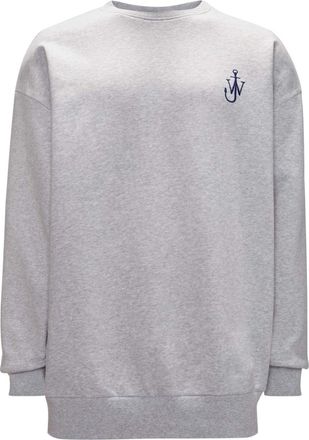 J.W.Anderson Anchor-logo organic cotton sweatshirt - men - Organic Cotton - M - Grey