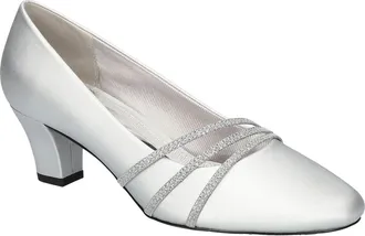 Easy Street Cristiny Pump in Silver Satin at Nordstrom, Size 8.5