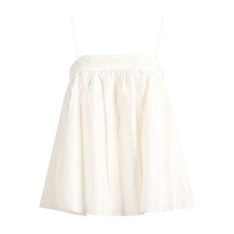 Rotate ROTATE Birger Christensen, Sleeveless Tops, female, White, Size: 2XS Striped Slip Top