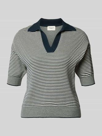 Max Mara Regular Fit Strickshirt aus reiner Baumwolle Modell ALBERO in Marine, Gr&ouml;&szlig;e XXL