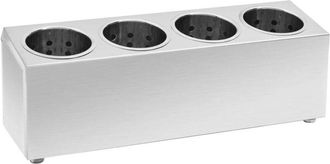 vidaXL Portaposate con 4 Inserti Rettangolare in Acciaio Inox - Vidaxl