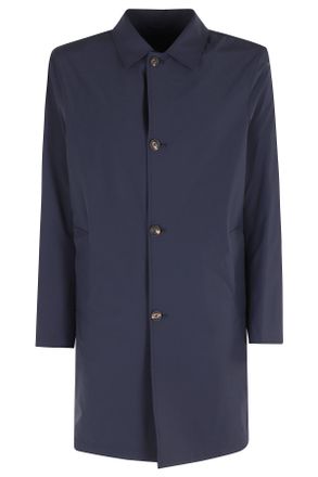 Kired Midnight Blue Reversible Buttoned Polyamide Coat