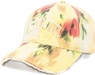 Ganni Washed Cotton Print Canvas Cap - Dames - Petten - Veelkleurig - ONE Size - Katoen - Accessoires