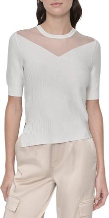 DKNY Dkny Sheer Neck Top