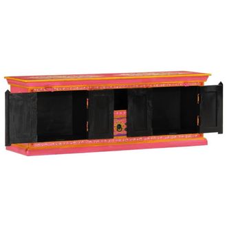 Berkfield Home TV Cabinet Pink 110x30x40 cm Solid Wood Mango | Size: 110 x 30 x 40 cm