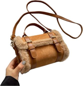 Generic Faux plush handbag bag womens one-shoulder crossbody bag