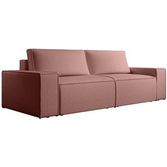 Vente-Unique Vente-unique - Divano letto 4 posti in Velluto testurizzato Terracotta - amelia