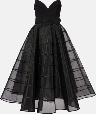 Rebecca Vallance Abito lungo Marcella rifinito in tulle