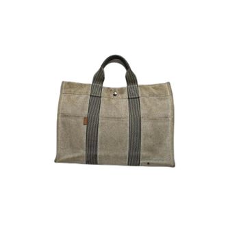 Herm&egrave;s Pre-owned Tote Bags, female, Beige, Size: ONE SIZE Pre-owned Cotton Tote Bag