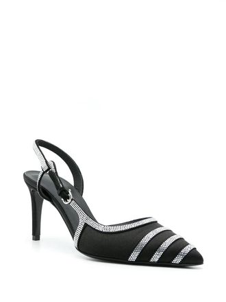 Ferragamo Rhinestone Slingback Pump - Black