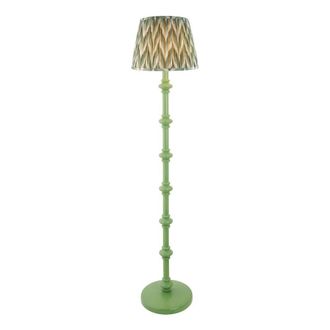 Netlighting Carnaby Green Floor Lamp Green Fabric Zigzag Shade 35cm B22