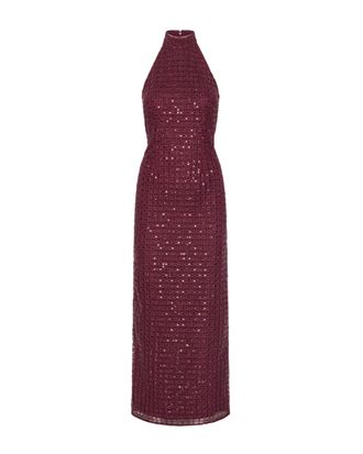 Rotate Intricate Beaded Maxi Dress with Halter Neckline