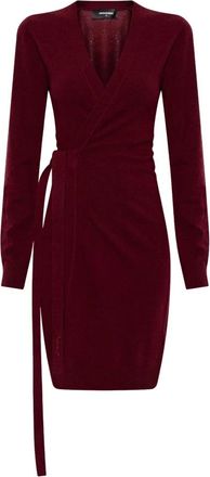 Dsquared2 Jurk met ceintuur - Dames - Kleedjes - Rood - S - Wol - Kleedjes