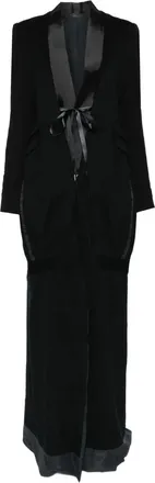 Marc Le Bihan Blazer met enkele rij knopen en satijnen revers - Zwart