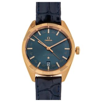 Omega Globemaster Annual Calendar - unisex - Accessoires - Blauw - Maat: ONE Size Leer