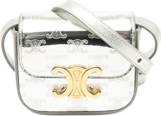 Celine Pre-owned Celine Mini Triomphe Metallic Calfskin Claude Crossbody Ladies 06LASCZAMHQN6TWK