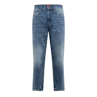 HUGO BOSS Hugo Herenjeans 838 met verweerde look (Medium Blauw)