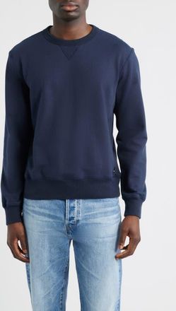 AG - Adriano Goldschmied Blake Cotton French Terry Crewneck Sweatshirt in Deep Navy at Nordstrom, Size Xx-Large