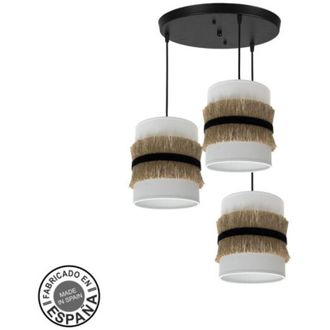 Fabrilamp Lampara Circular Modelo Angola Negra 3 Colgantes