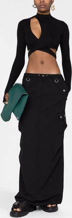 Coperni Womens Tailored Cargo Maxi Skirt - Black - Size EU 38 (Womens)