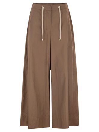 Max Mara Smmgufo Cotton Culotte Trousers With Drawstring Waist