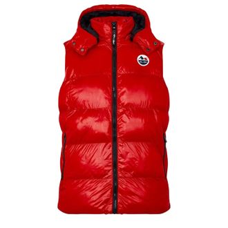 Born Rich Heren Effen Hooded Gilet (Rood)
