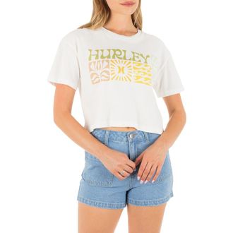 Hurley Surf Days Boxy Cotton Crop T-Shirt in Tofu at Nordstrom, Size X-Small