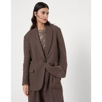 Brunello Cucinelli Brown Relaxed Cotton Blazer, Brand Size 42 (US Size 8)