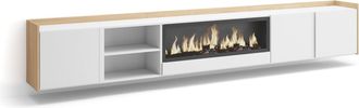 Skraut Home Skraut Home - Mueble Tv, Televisi&oacute;n, Muebles De Sal&oacute;n, Almacenaje, 315x35x50cm, Para Tv Hasta 80, Chimenea El&eacute;ctrica Xxl, Colgado, Suspendido, Estilo 