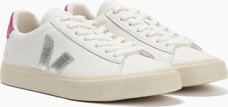 Veja Womens Veja Campo Leather Womens White/Silver/UltraViolet Trainers - Size: 8