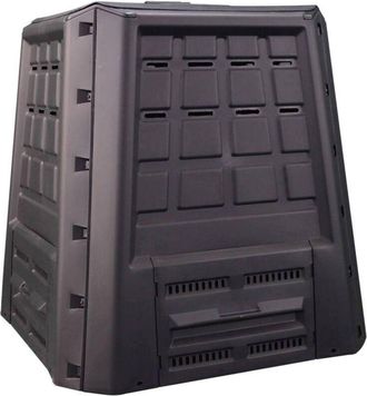 Dmora Pattumiera Gina, Compostiera da giardino, Contenitore per compostaggio domestico, 100% Made in Italy, 80x80h82 cm, Antracite - Dmora
