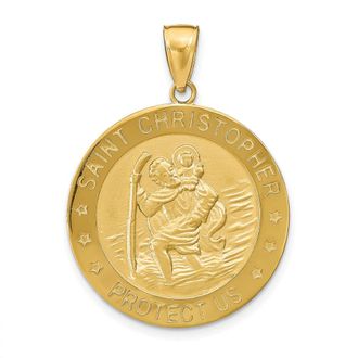 Diamond2Deal 10k Yellow Gold Saint Christopher Medal Pendant