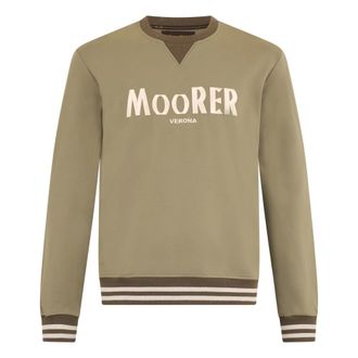 Moorer Sweatshirts, male, Green, Size: S Casual Sweatshirt With Round Neckline And Print