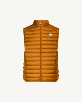 Jott Mens Orange Sleeveless Down Jacket, Size Medium