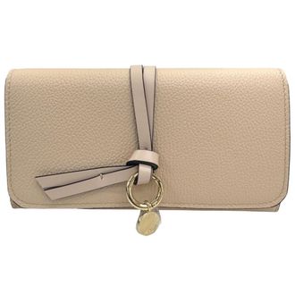 Chlo&eacute; Beige Leather Long Wallet (Bi-Fold) (Pre-Owned)