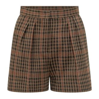 Max Mara Pantalones Cortos a Cuadros - Shorts - Mujer - Marr&oacute;n - S