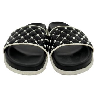 Valentino Valentino Garavani Rockstud Slippers in Zwart Leer