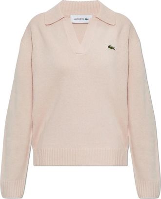 Lacoste Maglione a polo in cashmere 3D - - Knitwear - Donna - Rosa - L