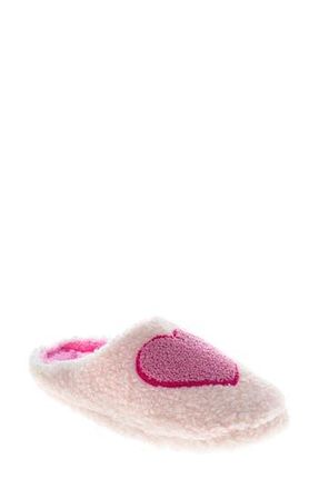 Josmo Cozy Hearts Scuff Slipper in White/Pink at Nordstrom Rack, Size 8