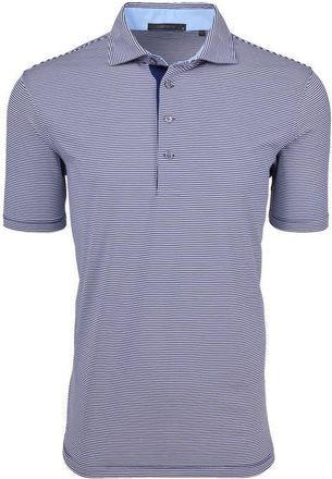 Greyson Saranac Stripe Polo in Maltese Blue/arctic at Nordstrom, Size Xx-Large