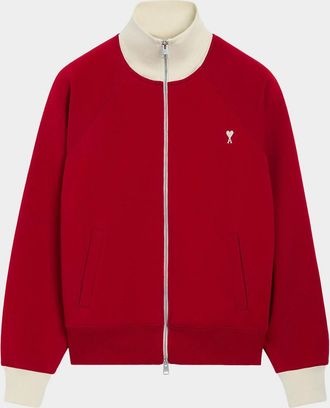Ami Men & apos;s Contrast Trim Cotton Track Jacket