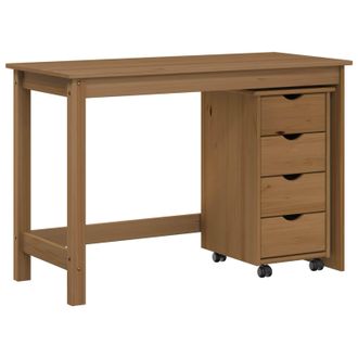 vidaXL Set Di Scrivania E Armadietto 2 Pz Marrone Miele Vidaxl